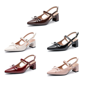 Korean Bow Mid Heels Black Korean Bow Mid Heels White Korean Bow Mid Heels Burgundy Korean Bow Mid Heels Brown Korean Bow Mid Heels Nude Pink