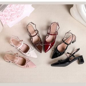 Korean Daily Wear Bow Mid-heels Woman Fashion 2026